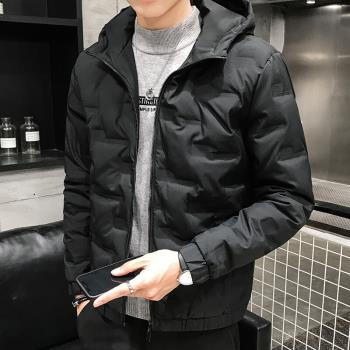 黑色可脫卸連帽輕薄款反季羽絨服