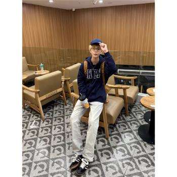 美式高街vibe風重磅連帽衛衣男2024年秋季設計感小眾開衫拉鏈外套