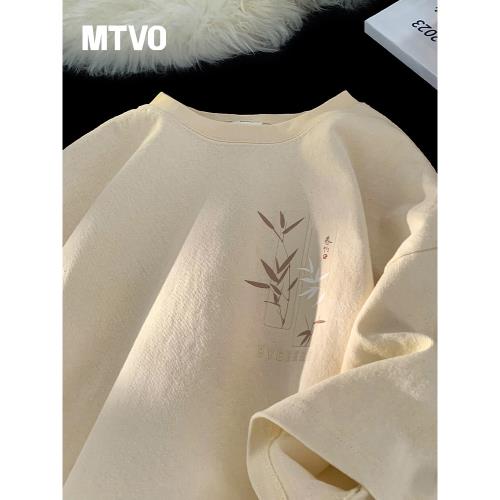 MTVO邁特優新中式國風短袖t恤男夏季新款冰絲設計感小眾純棉衣服