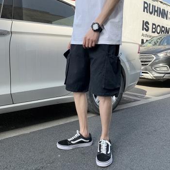 夏季港風工裝短褲男潮牌ins韓版寬松5分學生運動休閑外穿五分褲潮