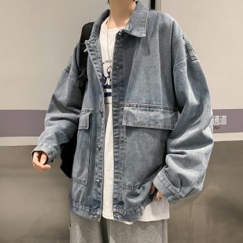 春秋季寬松痞帥港風情侶牛仔外套