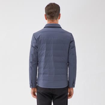 MENHARDUM/蔓哈頓冬裝新品中年男士短款翻領羽絨服薄款白鴨絨外套