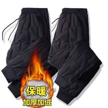 大碼棉褲男士秋冬季外穿防水防雪青年加絨羽絨保暖雪地時尚沖鋒褲