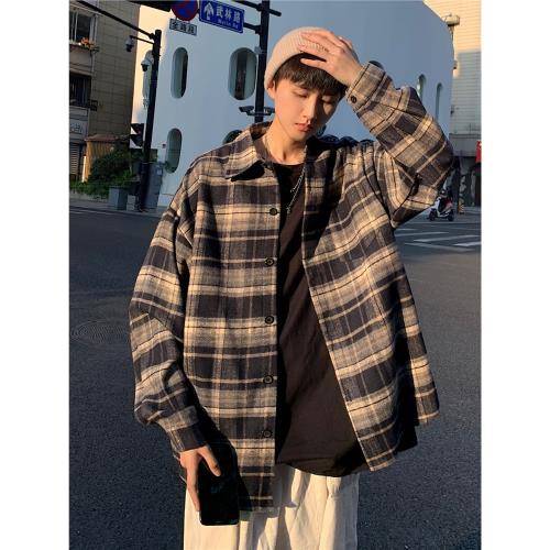 襯衫男士秋季外套日系cityboy少年感穿搭2025新款格子潮牌復古男