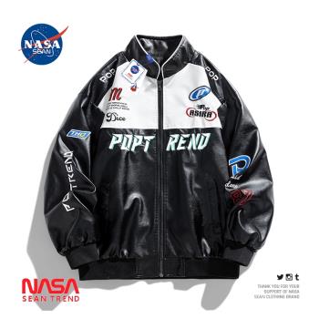 NASA皮衣春秋季飛行員夾克衫機車