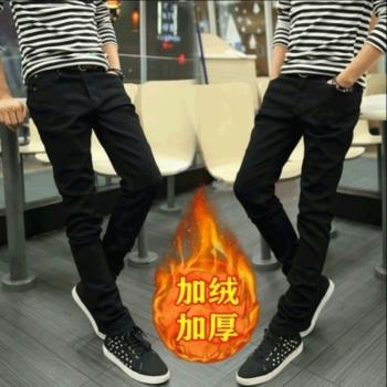 寬松直筒休閑男款冬季爸爸牛仔褲