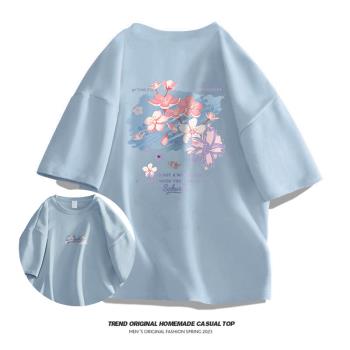 潮牌BTMG日系短袖上衣服白糖玫瑰
