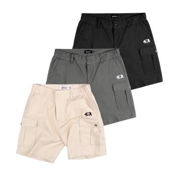 MCREW CABEAR加州熊刺繡夏季休閑中褲卡其深灰戶外工裝口袋短褲