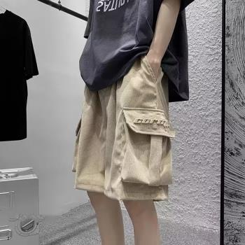 美式復古潮牌工裝短褲男夏季男士大口袋休閑五分褲子學生寬松運動