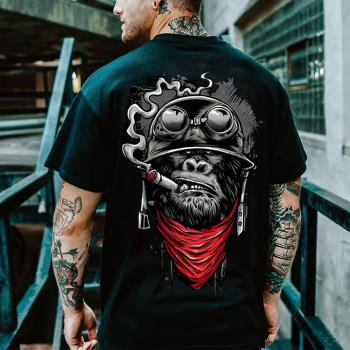 Casual 3D printed round neck top for men休閑3D印花圓領上衣男