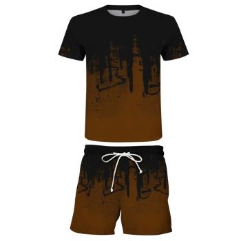 Fashion printed short sleeved two-piece set 時尚印花短袖套裝
