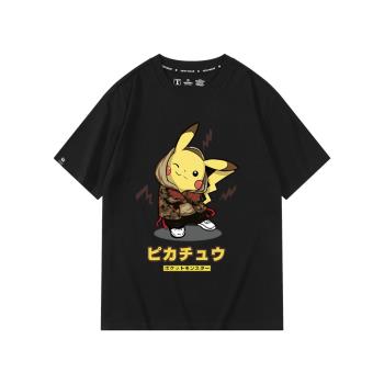 皮卡丘印花舒適青少年短袖T恤