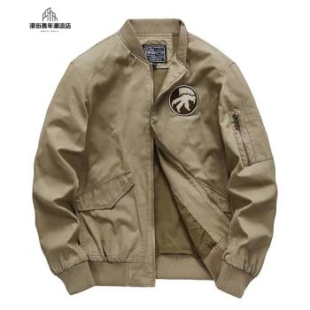 美式復古空軍飛行員M65夾克春秋季休閑工裝外套男寬松潮流棒球服