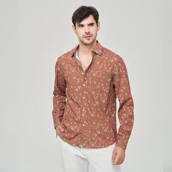 Mens shirts 彈力襯衫男長袖男裝時尚休閑襯衣上衣印花歐美襯衫