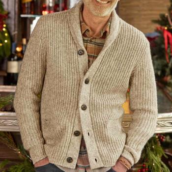 Mens sweater jacket 歐美男裝純色扭花針織衫 長袖立領毛衣外套