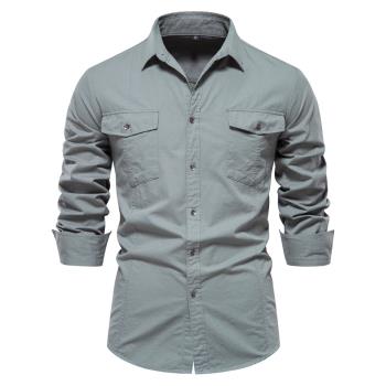 Mens shirts 歐碼襯衫男式休閑襯衣時尚商務純色男士長袖襯衫
