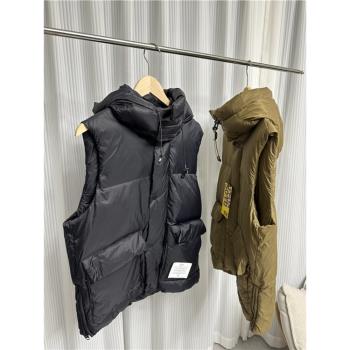 高充絨！輕盈蓬鬆！90灰鴨絨！冬季男士外貿防水連帽羽絨馬甲背心