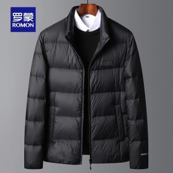 羅蒙立領加厚青年短款外套羽絨服