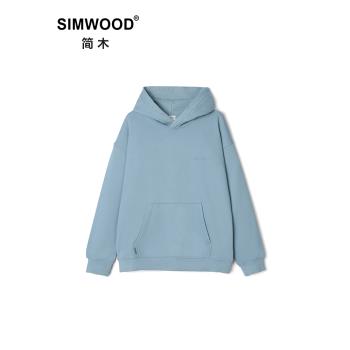 Simwood簡木碳磨連帽衛衣繡花