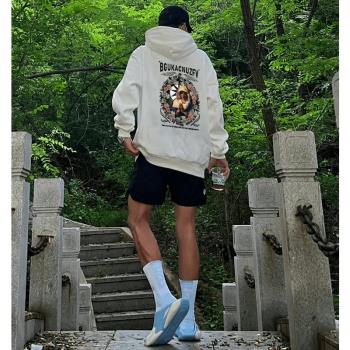 復古字母印花秋季ins連帽衛衣