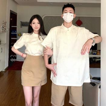 男式改良旗袍少女拍照班服唐裝