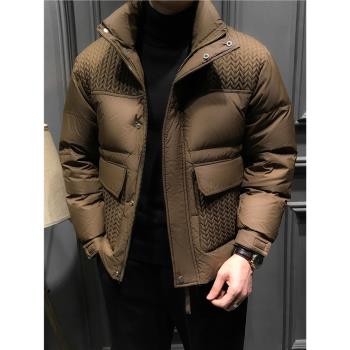 立領加厚保暖外套商務男士羽絨服
