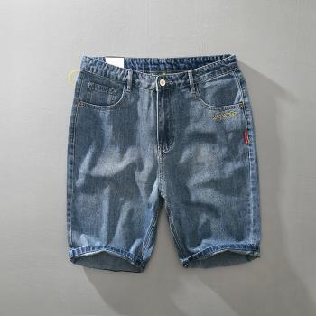 潮休閑青少年薄款加大碼牛仔短褲