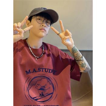 短袖夏季男款寬松純棉潮牌潮流百搭上衣加肥加大胖子美式重磅t恤