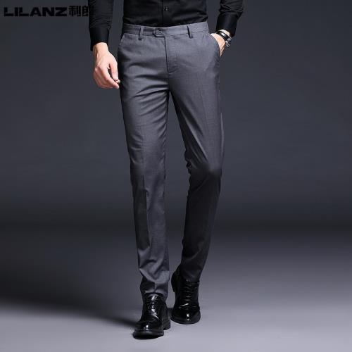 利郎男裝褲子夏季新款男士修身薄款西褲商務直筒修身休閑長褲男