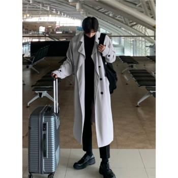 春季中長款休閑男生戰壕風衣外套