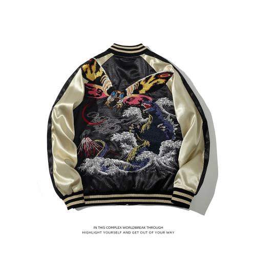 橫須賀重工刺繡動漫怪獸哥斯拉魔斯拉男女夾克棒球服日漫外套潮牌
