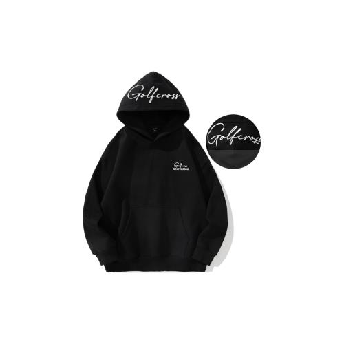 GOLFCROSS美式高街基礎款簡約字母印花寬松休閑套頭連帽衛衣