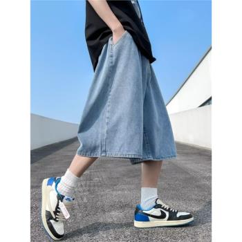 潮牌日系夏季oversize牛仔短褲