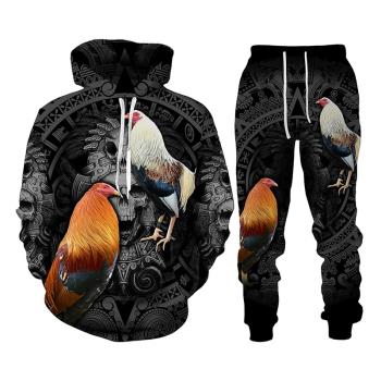 3D printing casual pants suit for men 3D印花休閑衛褲套裝男士
