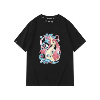 動漫周邊精靈寶可夢聯名皮卡丘小火龍卡比獸情侶男女衣服短袖T恤