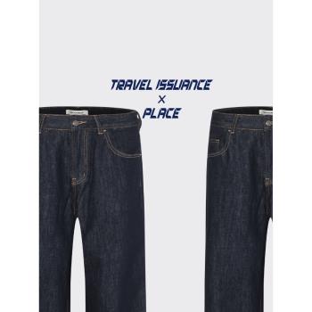 TRAVEL ISSUANCE 遵守原則 復古美式新款個性直筒寬松牛仔長褲BF