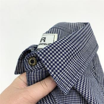 格子襯衫男千鳥格日系復古襯衣Vintage 美式工裝全棉寬松休閑外套