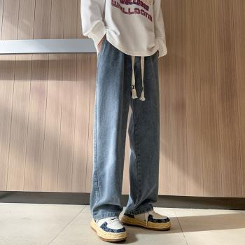 特大碼胖子300斤牛仔褲男款高個子加長版褲子秋季美式復古直筒褲