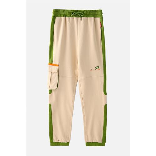 XXX系列潮牌春秋季新款純棉休閑褲男款撞色束腳直筒褲男士M8865