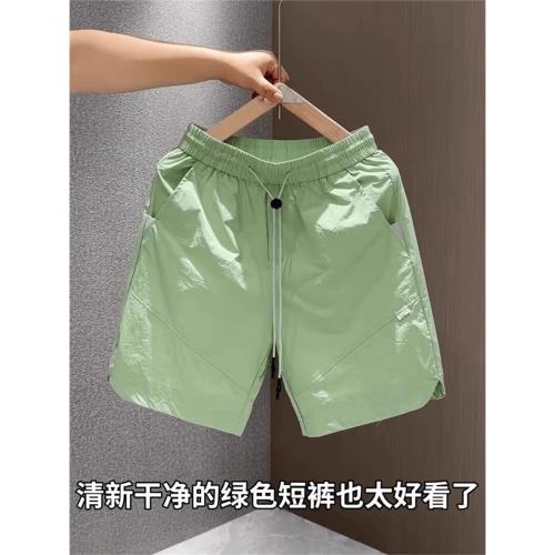 夏季男士速干運動短褲時尚寬松透氣休閑外穿五分褲百搭潮流沙灘褲