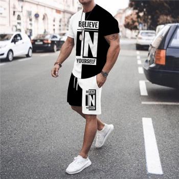 Sports casual T-shirt shorts suit for men運動休閑T恤短褲套裝