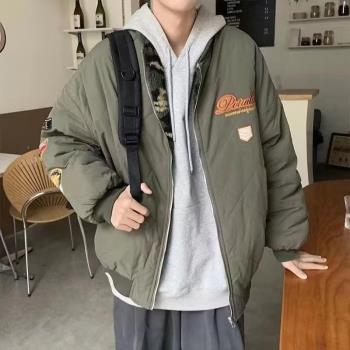 軍綠色復古兩面穿冬季搖粒絨外套