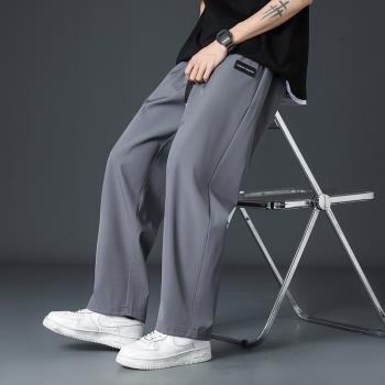 冰絲褲男夏季薄款寬松透氣休閑褲潮牌男款休閑長褲涼感速幹闊腿褲