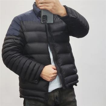 好做工男裝拼接連帽休閑百搭羽絨