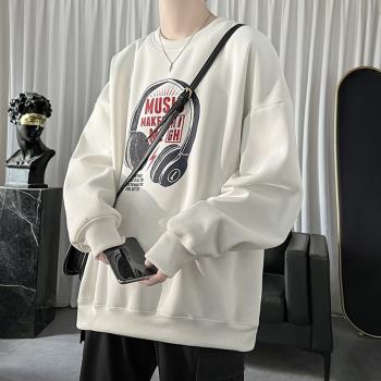 圓領衛衣男2022新款美式vibe風情侶衣服春秋潮流寬松套頭長袖上衣