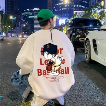 哆啦a夢圓領套頭春秋休閑衛衣