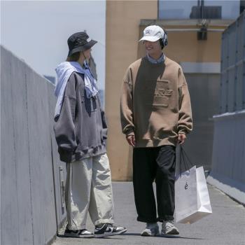 boy日系春秋款ins設計感圓領衛衣