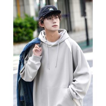 連帽衛衣男春秋季潮牌寬松套頭外套日系復古cityboy上衣男生衣服