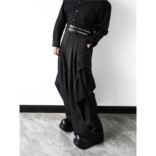 【原創設計】2025春秋高級感設計感西裝褲高腰垂墜感闊腿褲子男女