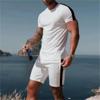 Casual round neck sports shorts set 休閑圓領運動短褲套裝男士